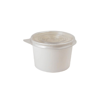 Pote de Papel 390ml White + Tampa Plástica - PCT 50un