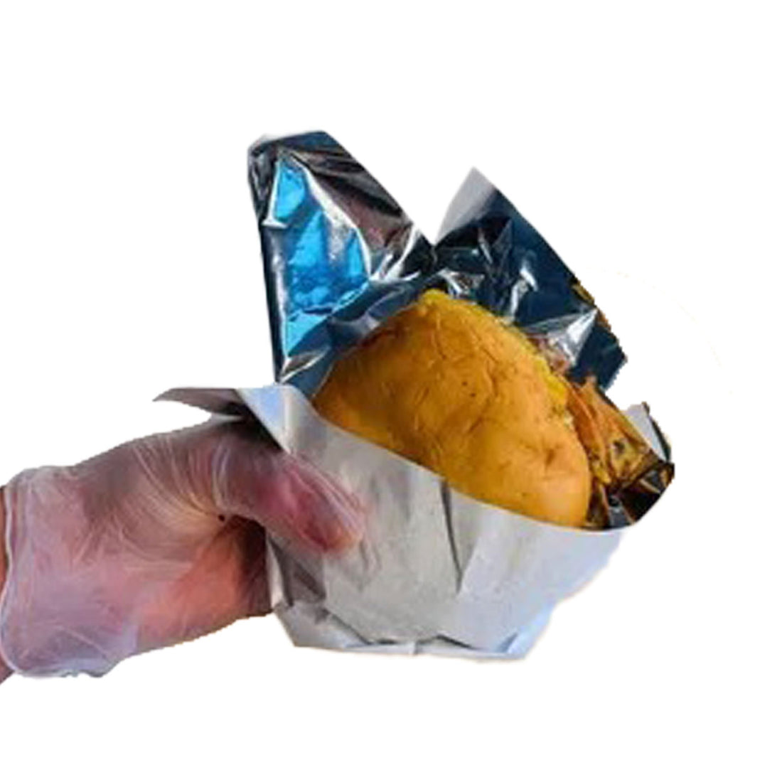 Papel Antigordura Metalizado Hamburgueria White G (30cm x 40cm) - PCT 500un