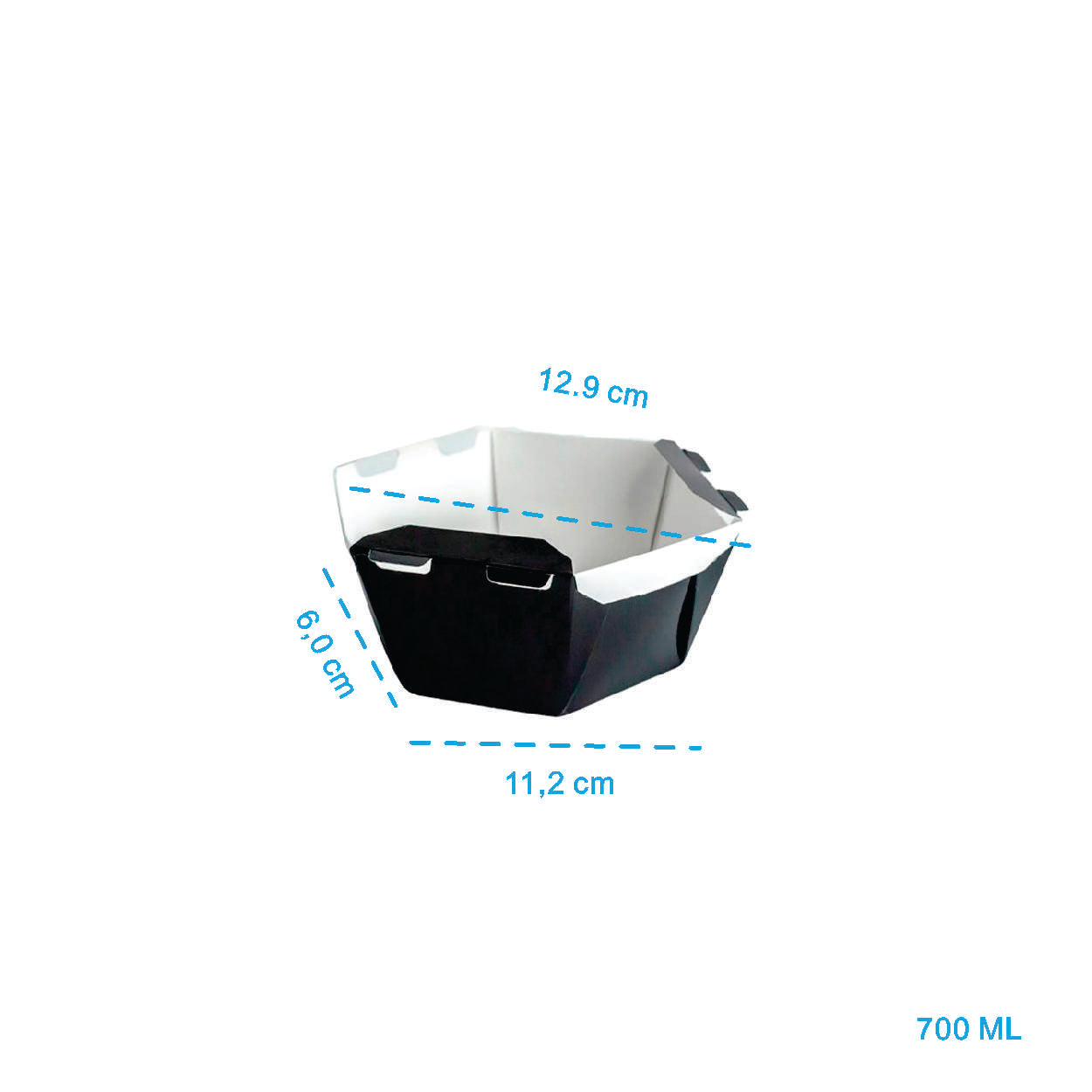 Caixa Para Poke Refeição Black 700ml - PCT 50un