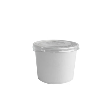 Pote de Papel 500ml White + Tampa Plástica - PCT 50un