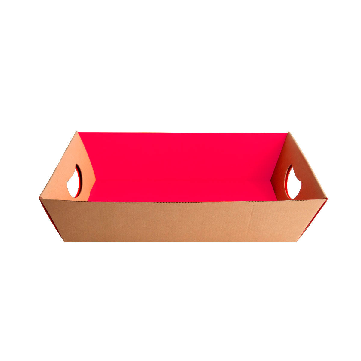 Cesta de Presente Contraplacada Kraft Interno Rosa G - PCT 10un