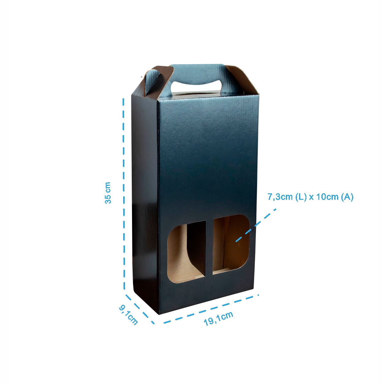 Caixa Para Vinho Com Visor Black - PCT 10un