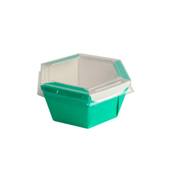 Caixa Para Poke Refeição Verde Turquesa 1200ml - PCT 50un