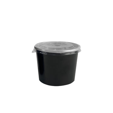 Pote de Papel 500ml Black + Tampa Plástica - PCT 50un