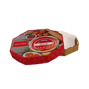 Caixa de Pizza Italianinha com Fundo Branco Octogonal 40cm - PCT 50un