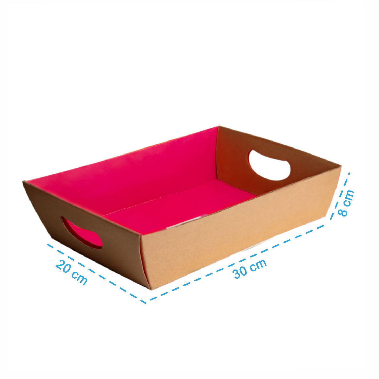 Cesta de Presente Contraplacada Kraft Interno Rosa G - PCT 10un