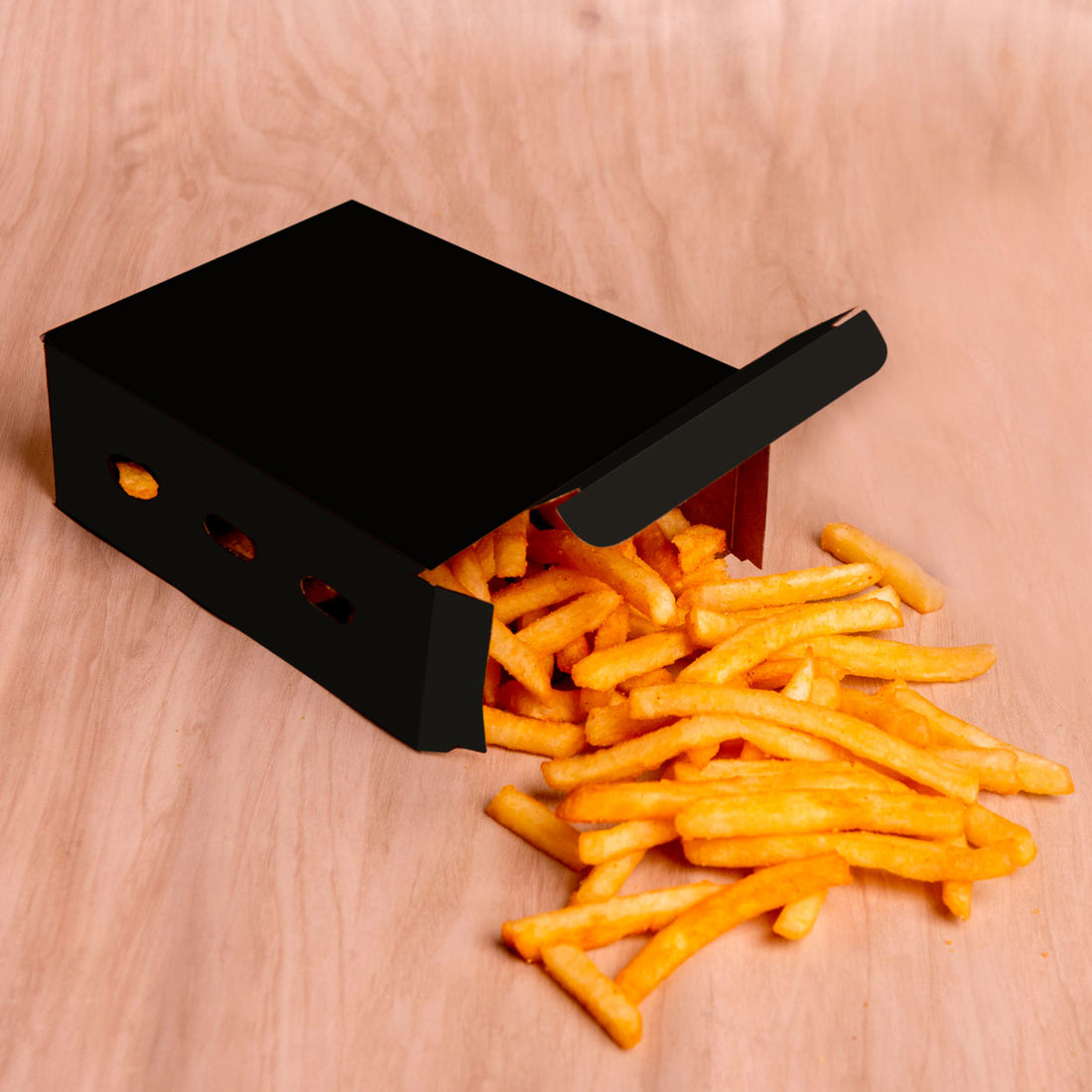 Caixa de Batata Cartucho Com Respiradores Hamburgueria Black G - PCT 50un