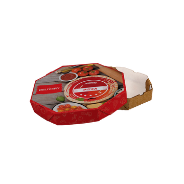 Caixa de Pizza Italianinha com Fundo Branco Octogonal 30cm - PCT 50un