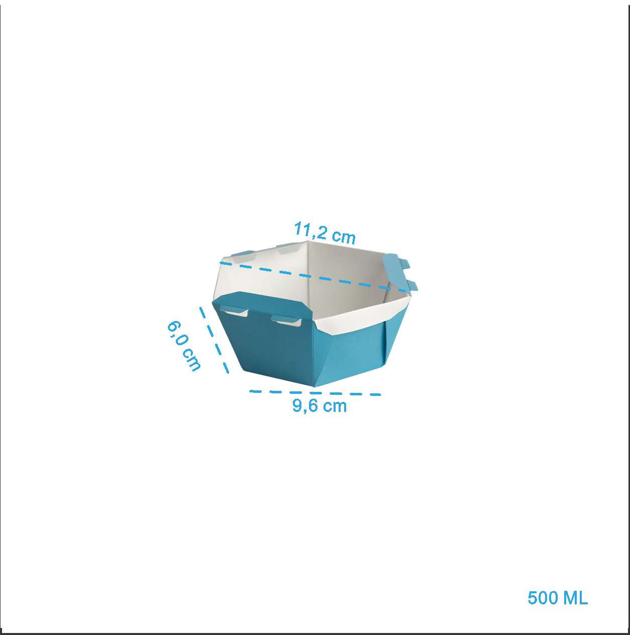 Caixa Para Poke Refeição Azul 500ml - PCT 50un