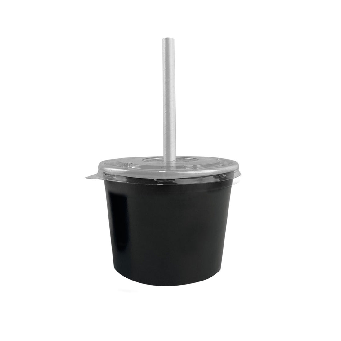 Pote de Papel 500ml Black + Tampa Plástica - PCT 50un