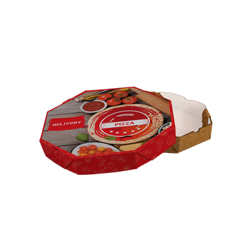 Caixa de Pizza Italianinha com Fundo Branco Octogonal 35cm - PCT 50un