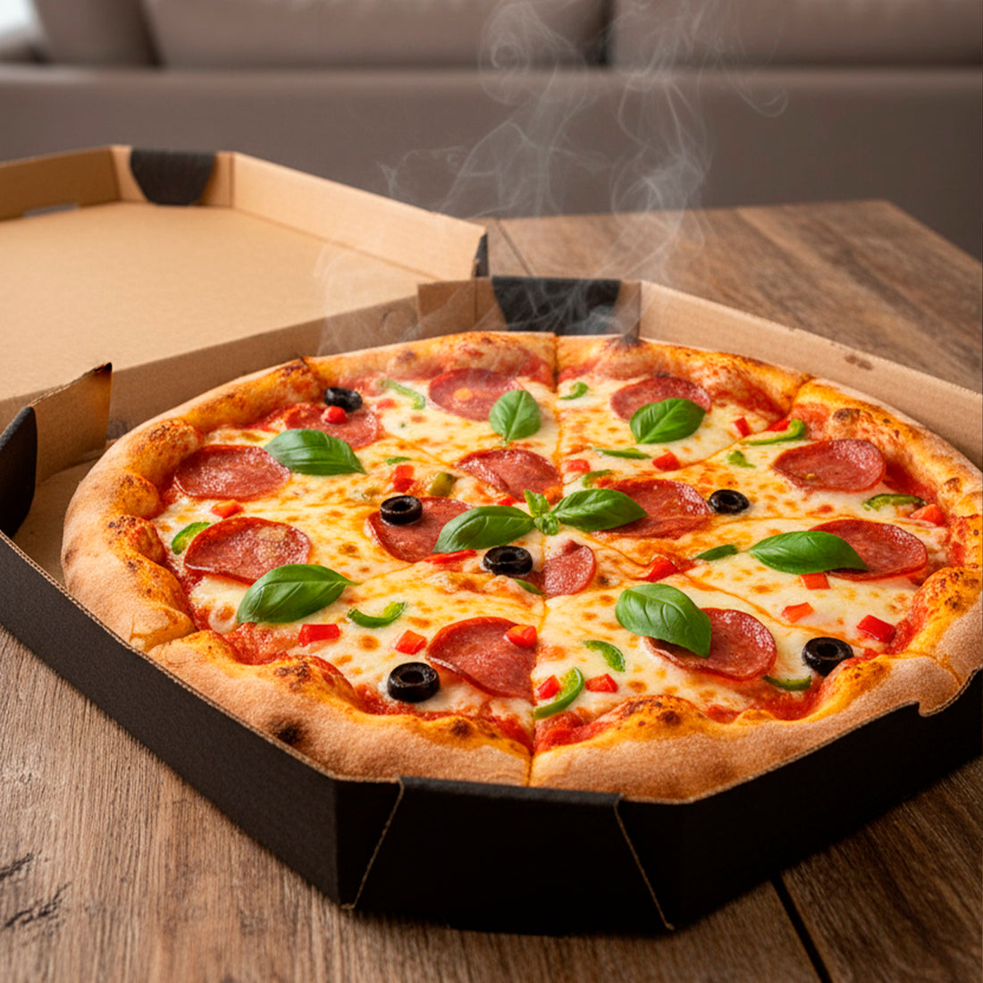 Caixa de Pizza Americana Black 30cm - PCT 50un