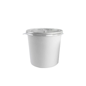 Pote de Papel 700ml White + Tampa Plástica - PCT 50un