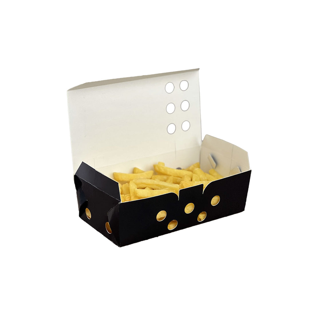 Caixa de Batata Box Com Respiradores Hamburgueria Black M - PCT 50un