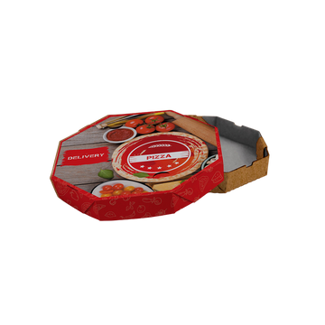 Caixa de Pizza Italianinha com Fundo Laminado Octogonal 30cm - PCT 50un