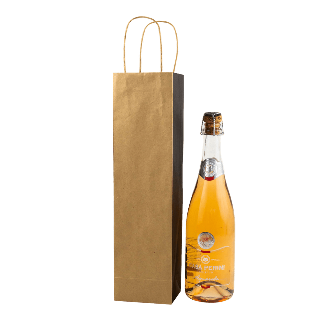 Sacola Kraft Para 1 Garrafa de vinho - PCT 50un