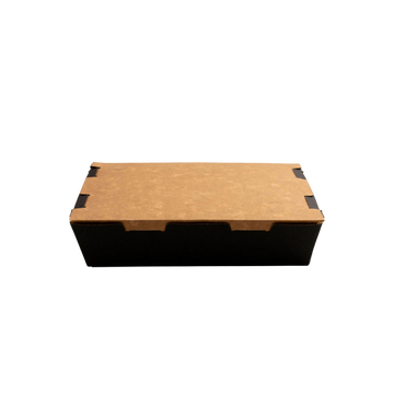 Box Refeição Black Kraft 1500ml com 3 Divisórias - PCT 50un