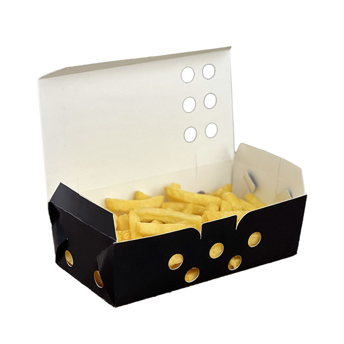 Caixa de Batata Box Com Respiradores Hamburgueria Black G - PCT 50un