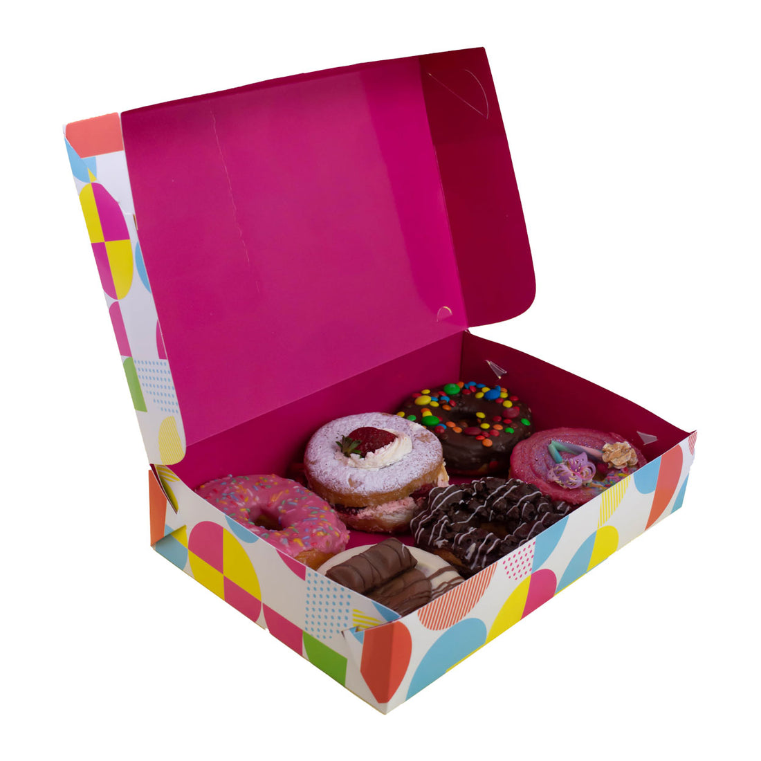 Caixa Para Donuts/ Doces Confeitaria Mosaico Para 6 Unidades