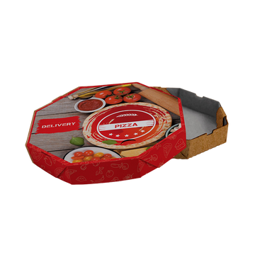 Caixa de Pizza Italianinha com Fundo Laminado Octagonal 40cm