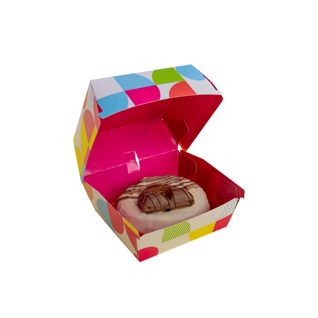 Caixa Para Donuts/ Doces Confeitaria  Mosaico Para 1 Unidade