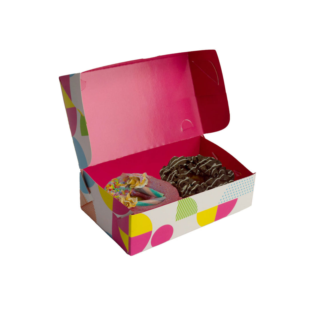 Caixa Para Donuts/ Doces Confeitaria  Mosaico Para 2 Unidades