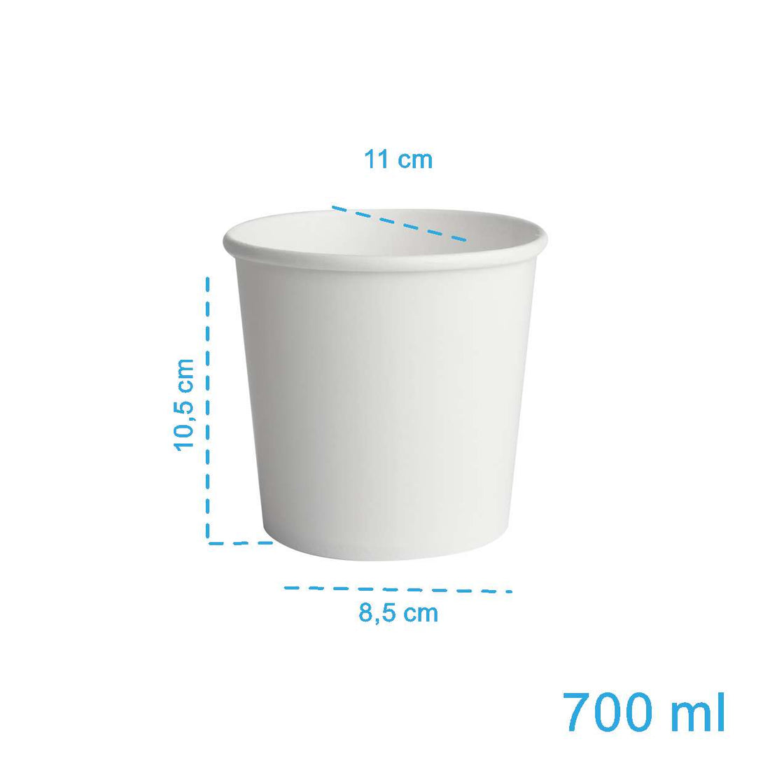 Pote de Papel 700ml White (Sem Tampa) - PCT 50un