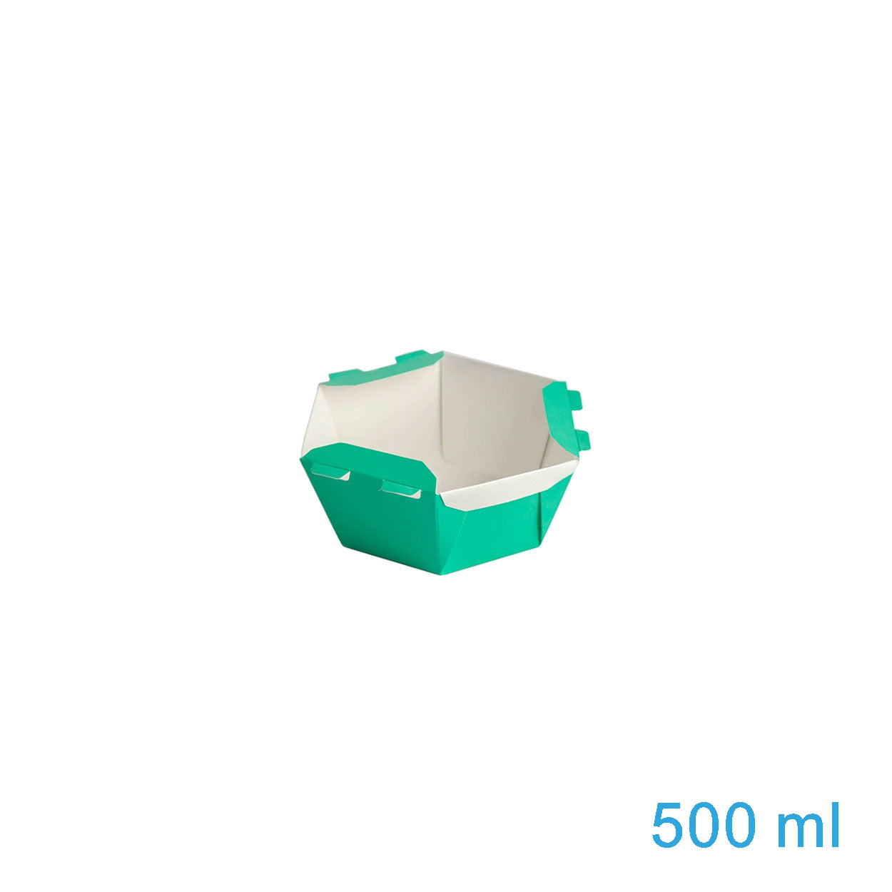 Caixa Para Poke Refeição Verde Turquesa 500ml - PCT 50un