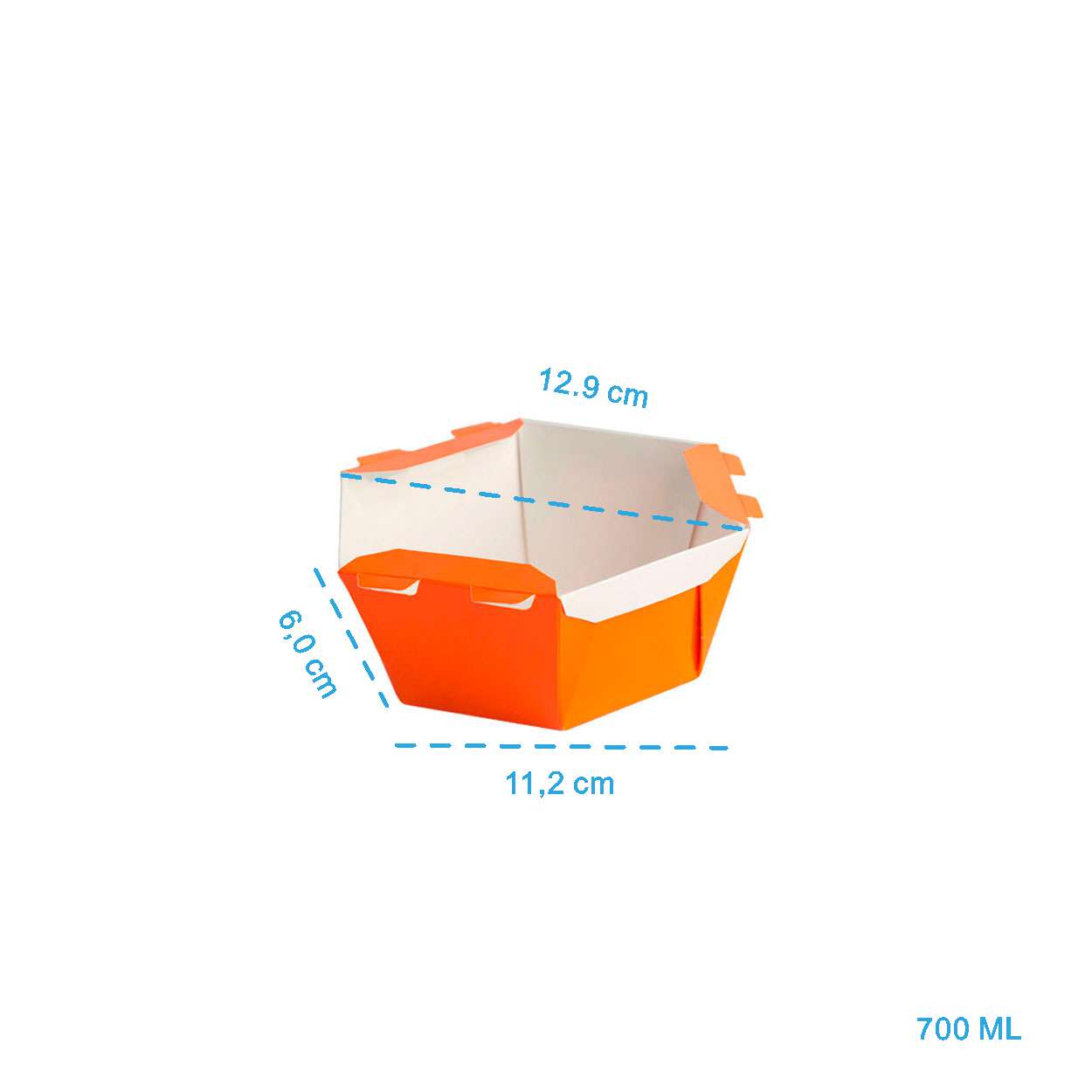 Caixa Para Poke Refeição Laranja 700ml - PCT 50un