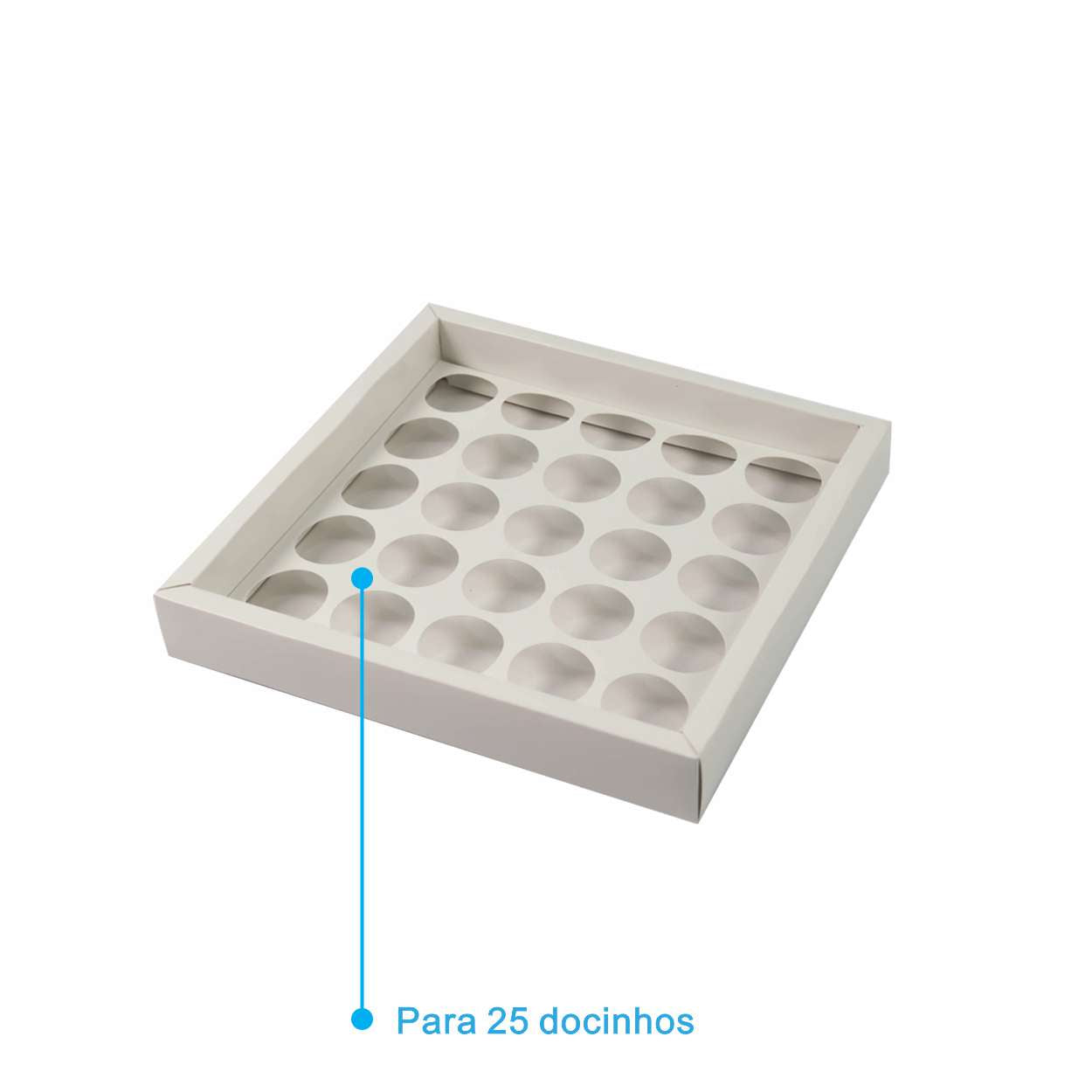 Caixa Para 25 Brigadeiros Base Branca C/ Berço Confeitaria Joy - PCT 10un