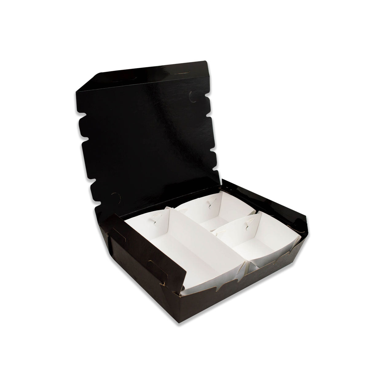 Box Refeição Black Kraft 1500ml com 3 Divisórias - PCT 50un