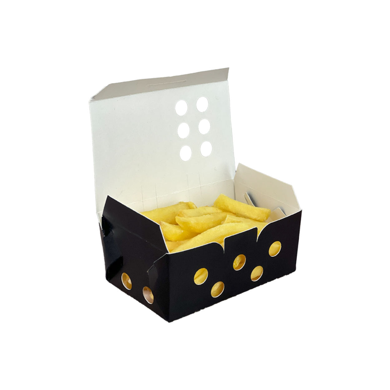 Caixa de Batata Box Com Respiradores Hamburgueria Black P - PCT 50un