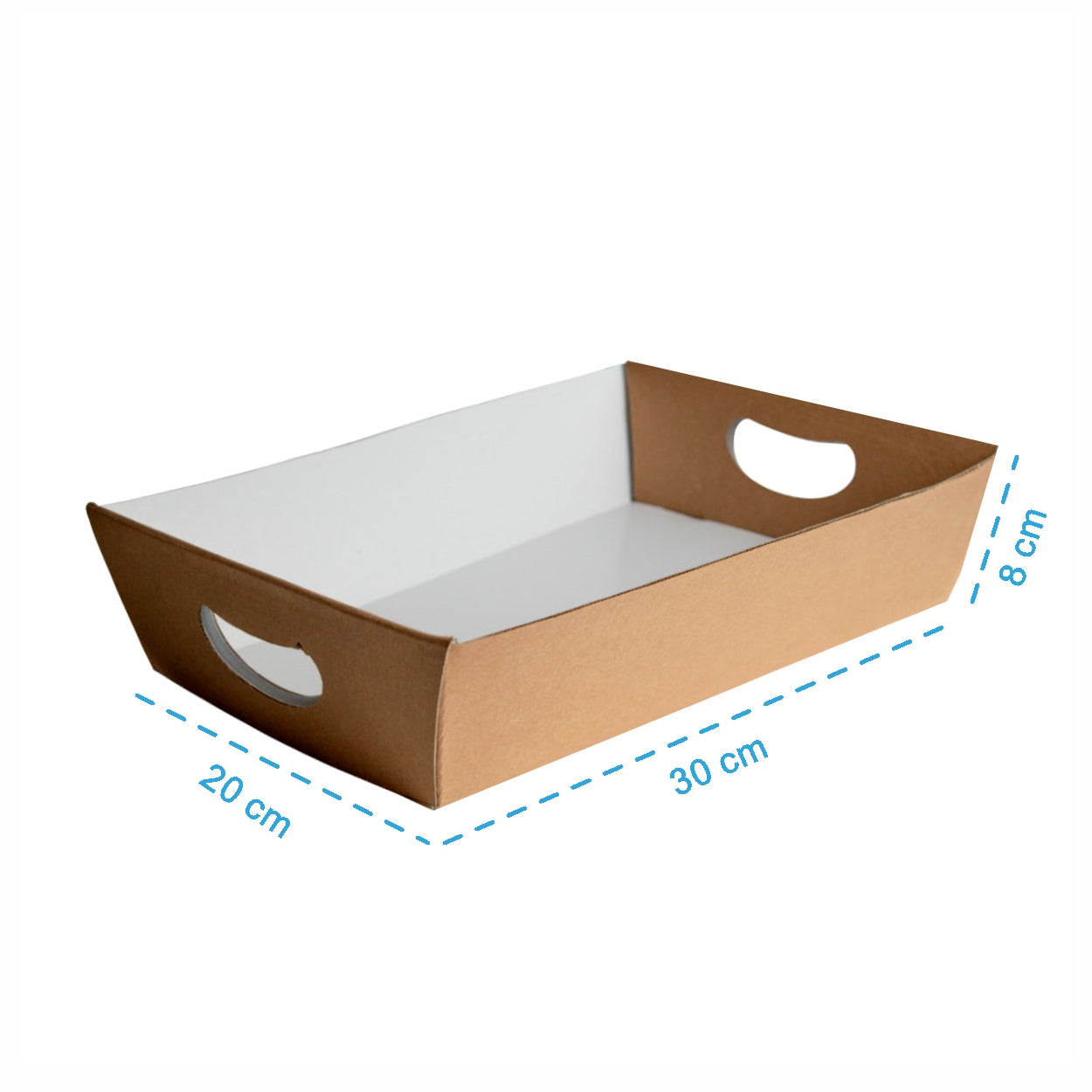 Cesta de Presente Contraplacada Kraft Interno Branco G - PCT 10un