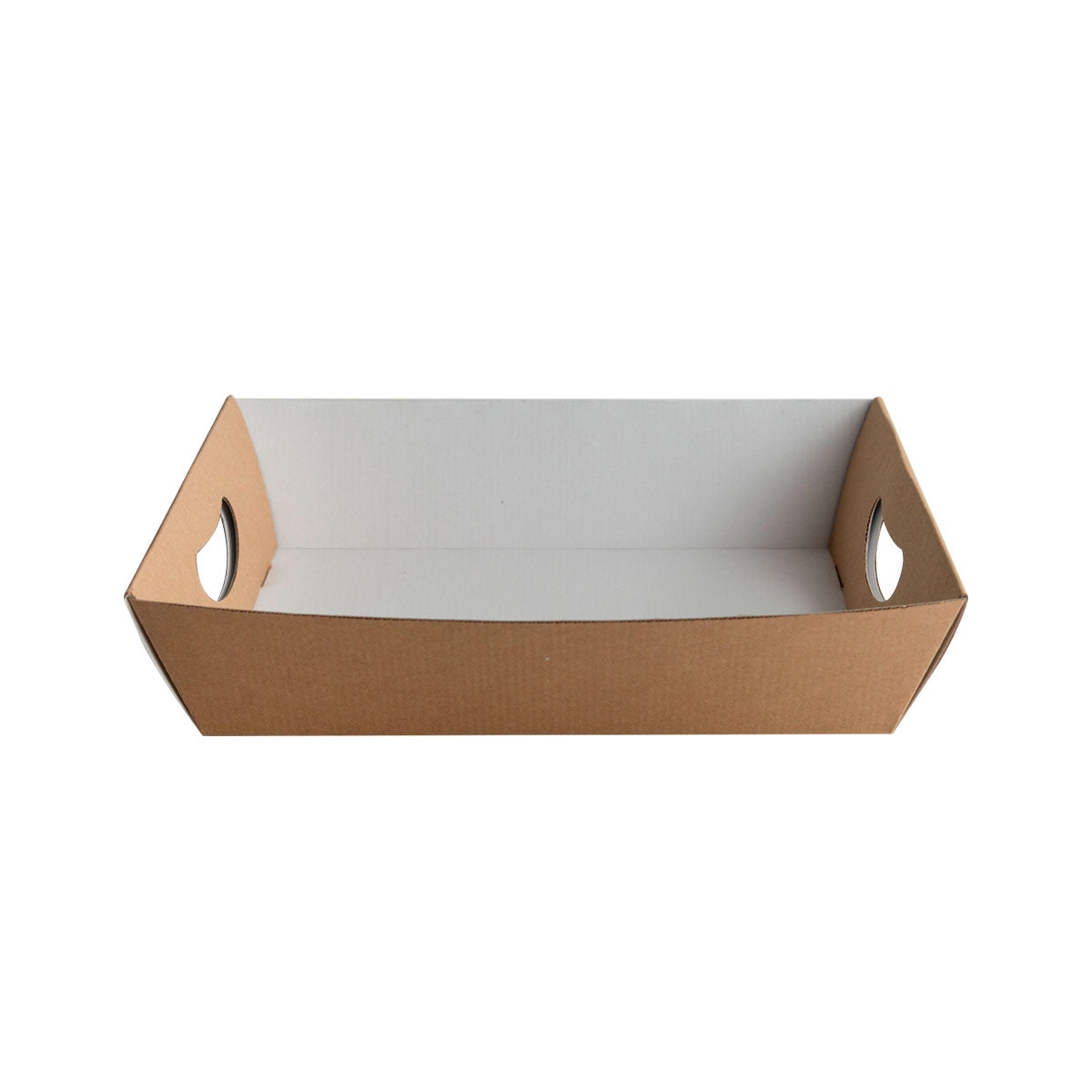 Cesta de Presente Contraplacada Kraft Interno Branco G - PCT 10un