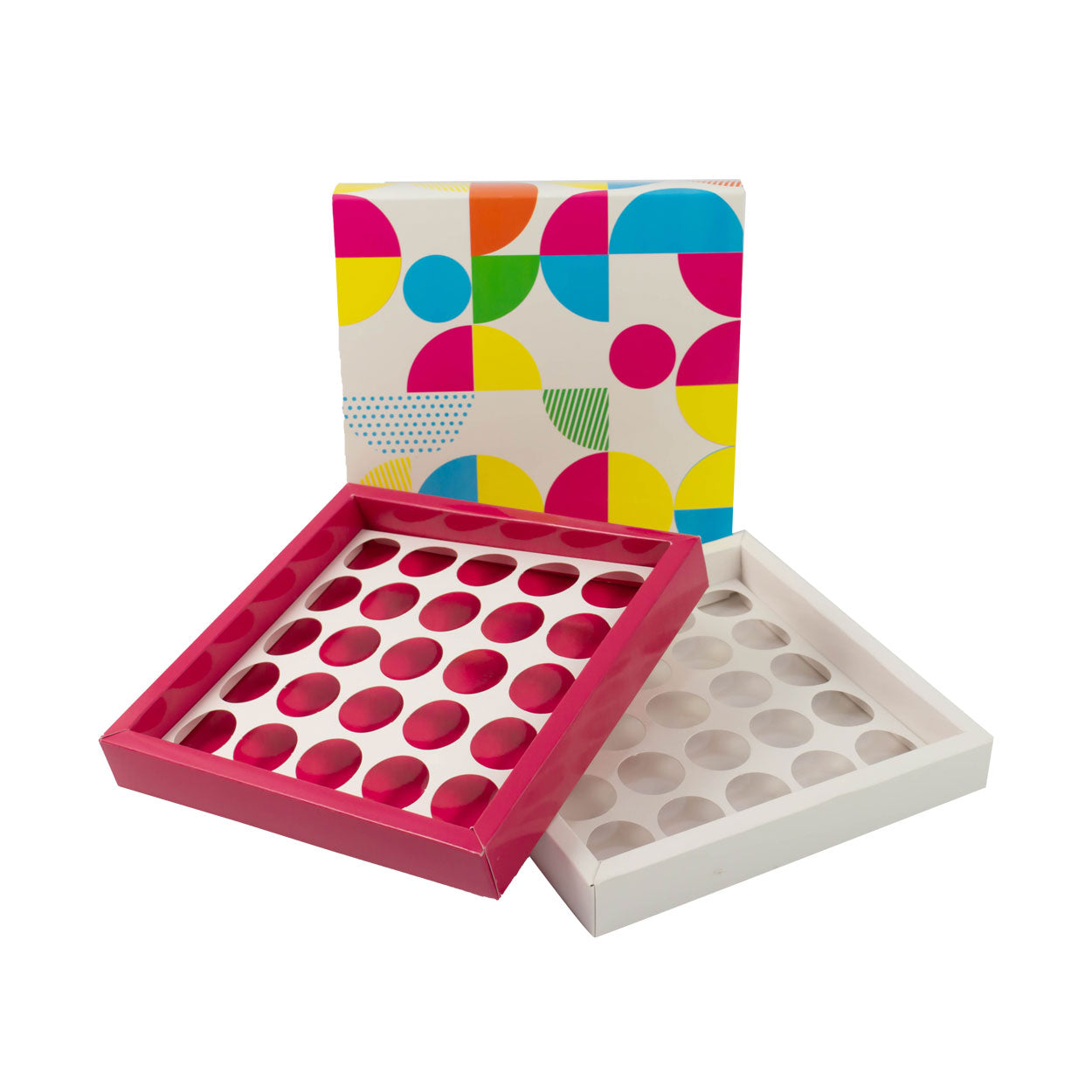 Caixa Para 25 Brigadeiros Base Branca C/ Berço Confeitaria Joy - PCT 10un
