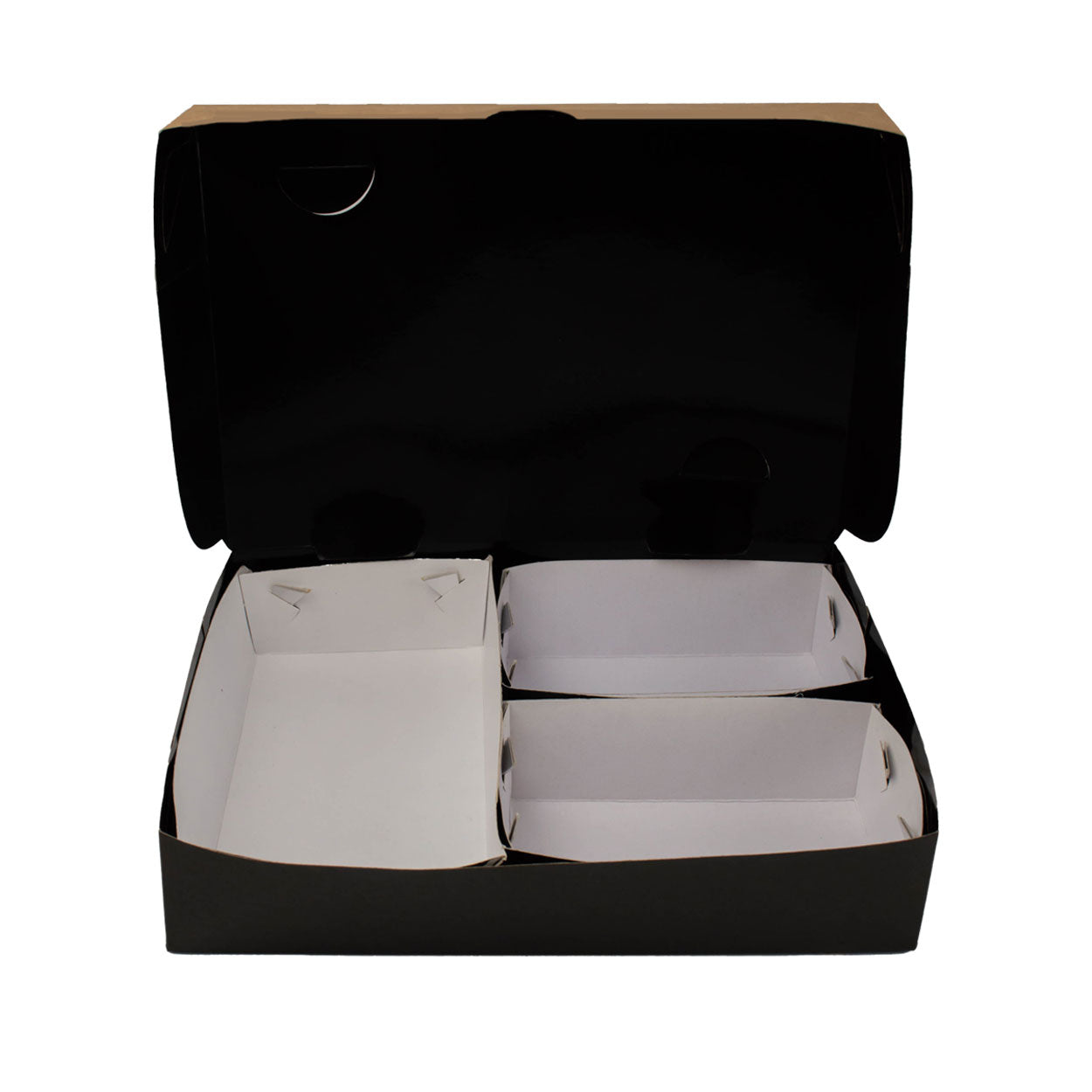 Box Refeição Black Kraft 2000ml com 3 divisórias - PCT 50un