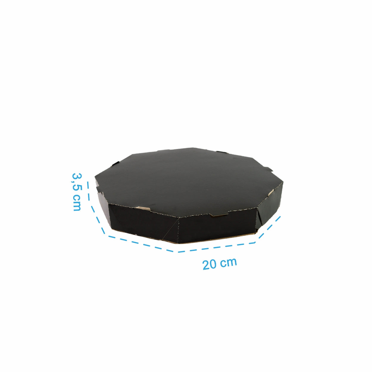 Caixa de Pizza Black com Fundo Laminado Octogonal 20cm  - PCT 50un