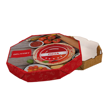 Caixa de Pizza Italianinha com Fundo Branco Octogonal 45cm - PCT 50un