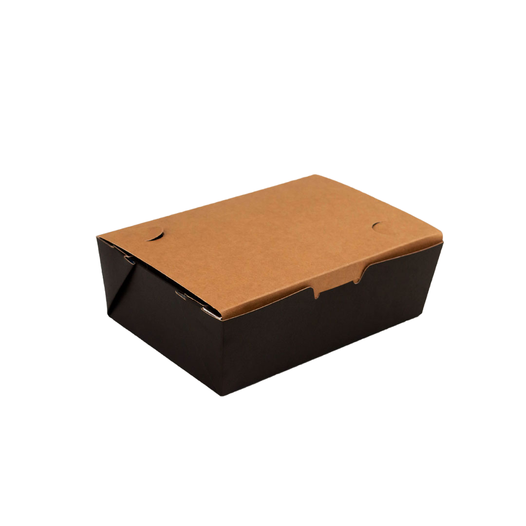 Box Antivazamento Refeição Black Kraft 1250ml - PCT 50un