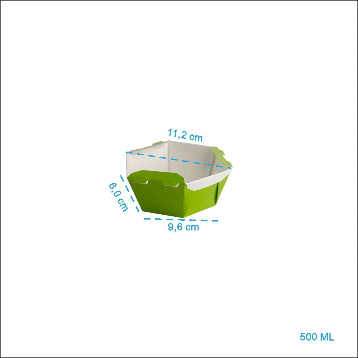 Caixa Para Poke Refeição Verde Lima 500ml - PCT 50un