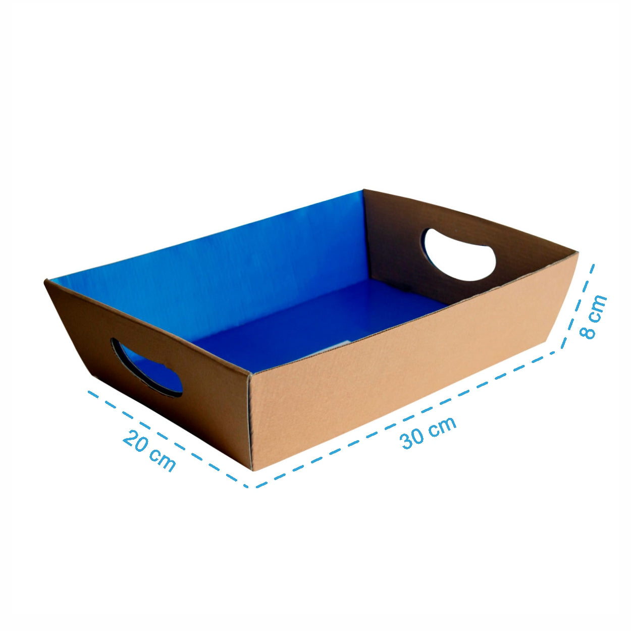 Cesta de Presente Contraplacada Kraft Interno Azul G - PCT 10un