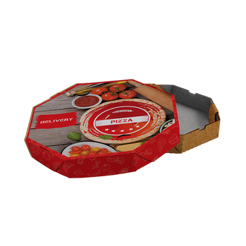 Caixa de Pizza Italianinha com Fundo Laminado Octagonal Contraplacada 40cm