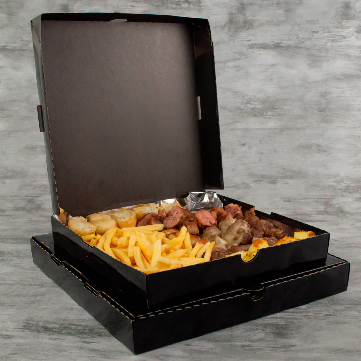 Caixa Para Petisco e Porções Black 25cm - PCT 50un