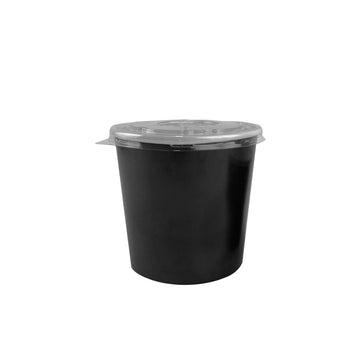 Pote de Papel 700ml Black + Tampa Plástica