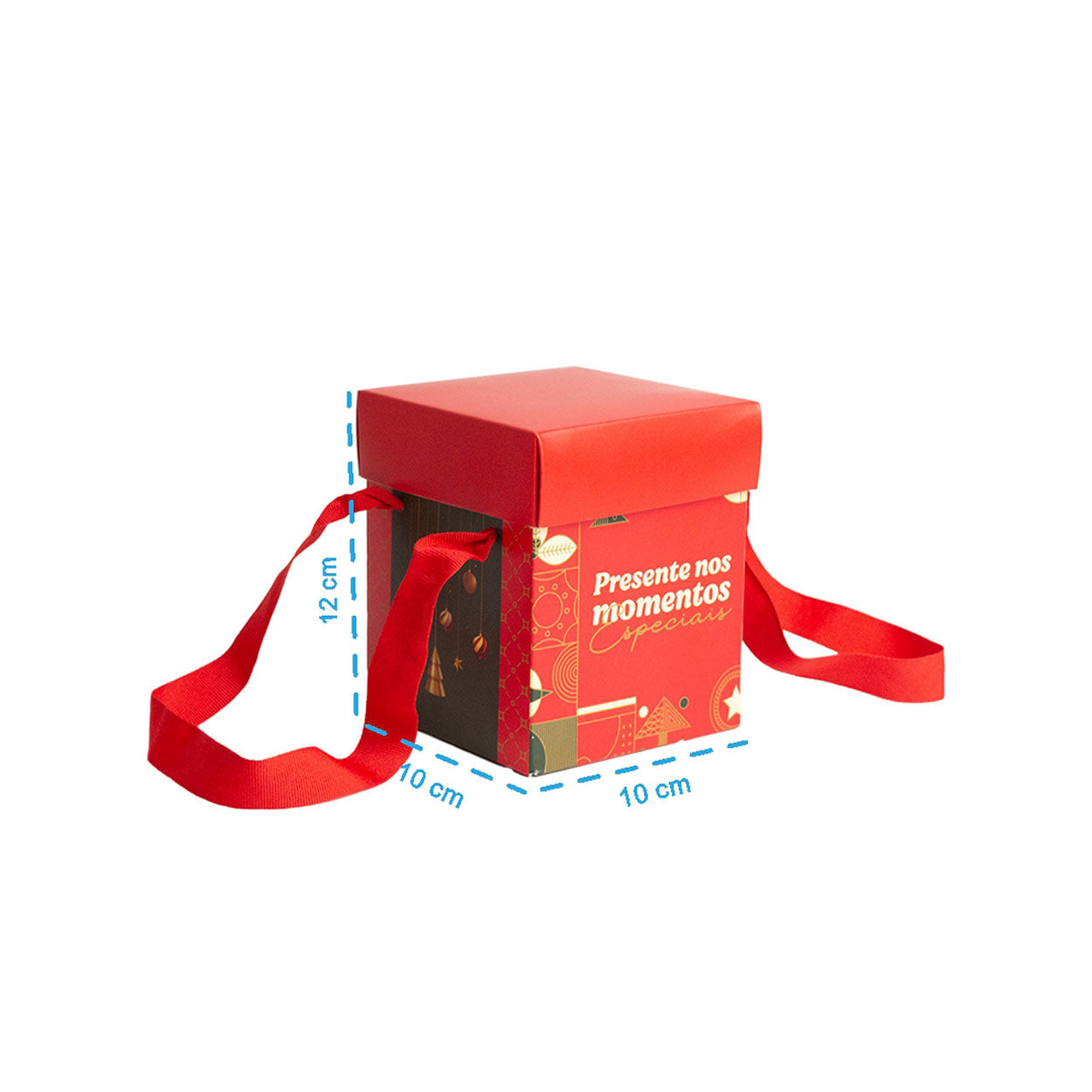 Caixa Premium Com Alça Para Panetone Natalina P - PCT 10un