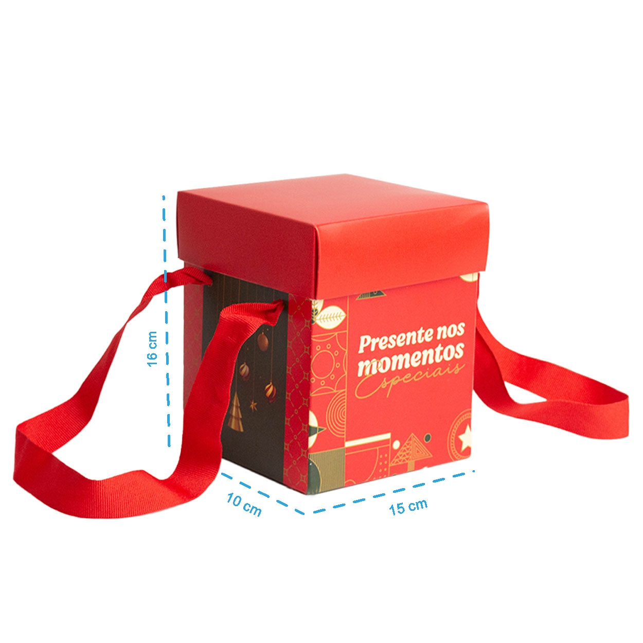 Caixa Premium Com Alça Para Panetone Natalina G - PCT 10un