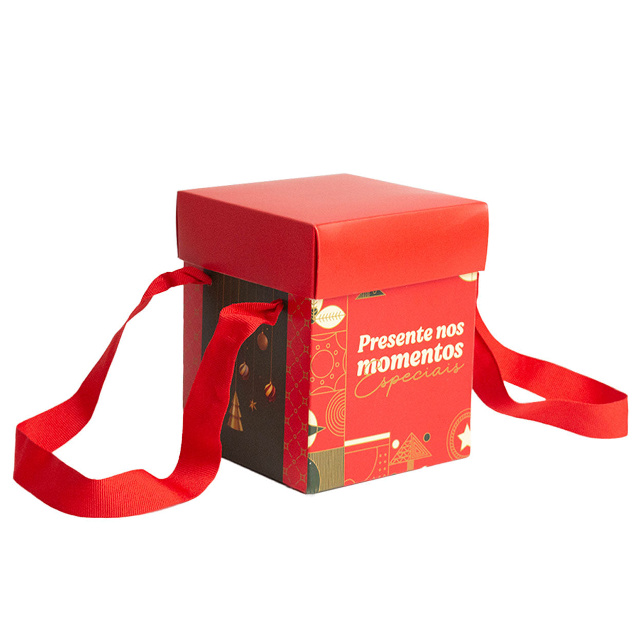 Caixa Premium Com Alça Para Panetone Natalina G - PCT 10un