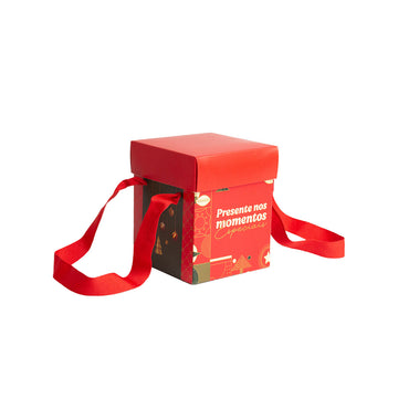 Caixa Premium Com Alça Para Panetone Natalina P - PCT 10un