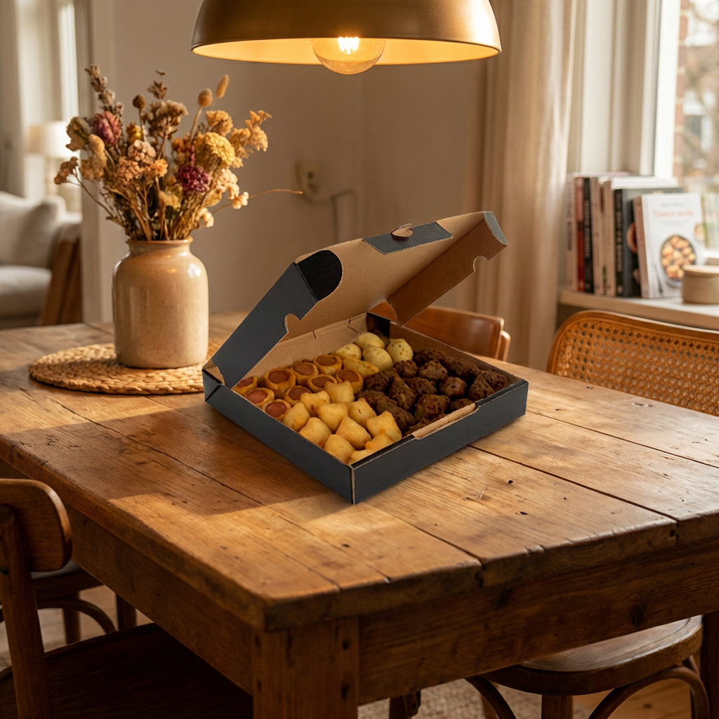 Caixa de Salgado e Petiscos Black M - PCT 25un