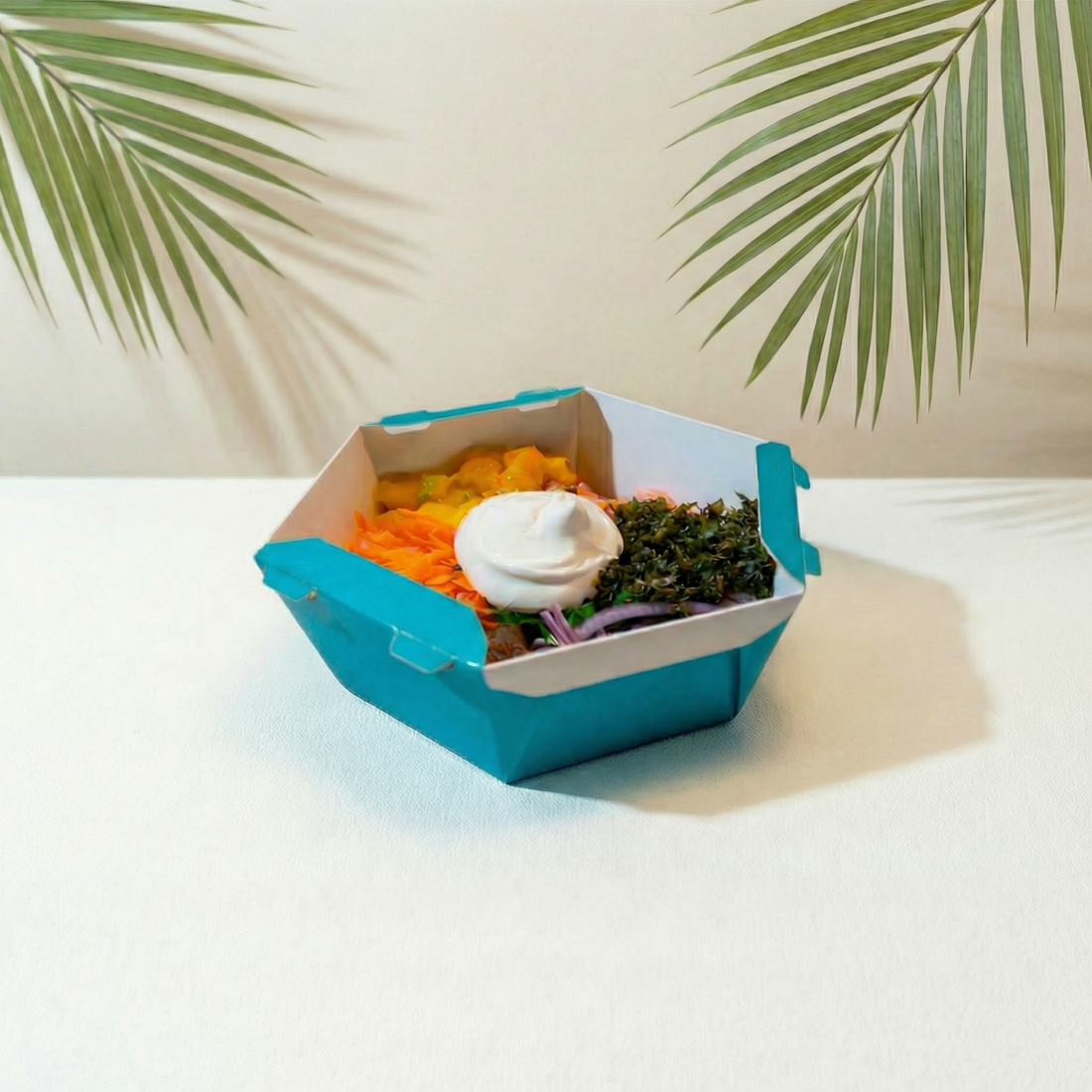 Caixa Para Poke Refeição Azul 500ml - PCT 50un